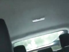 Redhead Emo car driving horny